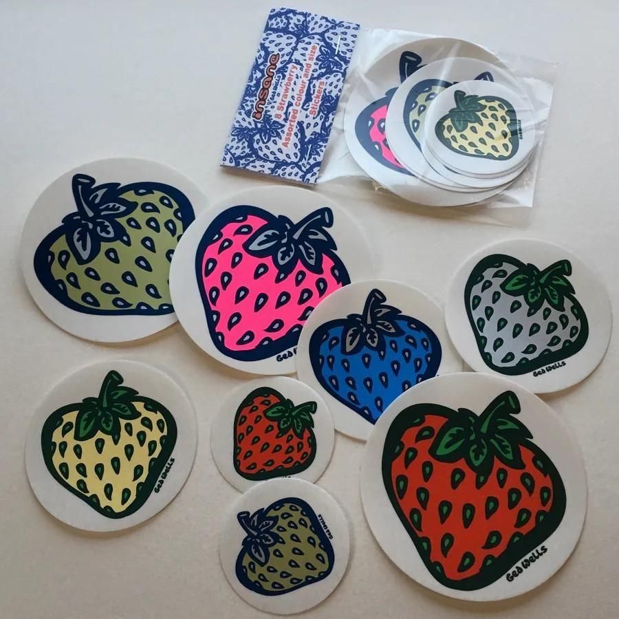 【予約商品:1月下旬以降のお届け予定】Insane Strawberry Variety Sticker Pack 8pcs