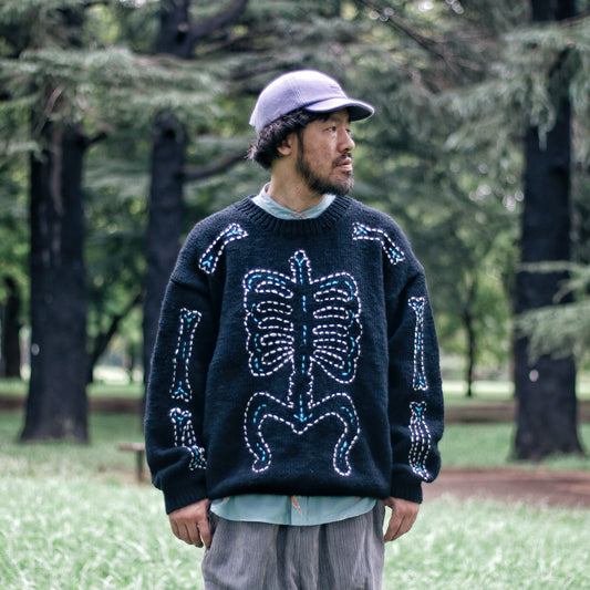 【予約商品:12月中旬以降のお届け予定】OTAKARA NYC x ND BONE KNIT SWEATER