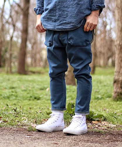 G55 Sarouel Flap Denim Pants -OLD BLUE-