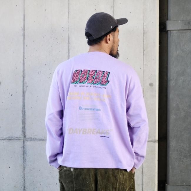 HEMP LONG SLEEVE TEE WIDE PRINTED DAYBREAKS