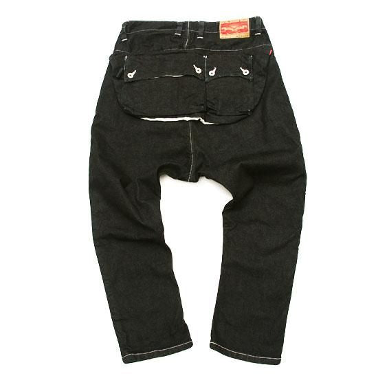 G55Sarouel Flap Denim Pants -ONE WASH-