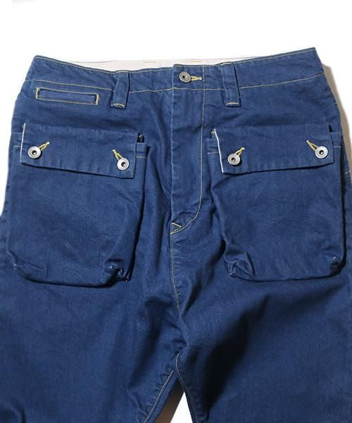 G55 Sarouel Flap Denim Pants -OLD BLUE-