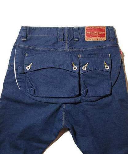 G55 Sarouel Flap Denim Pants -OLD BLUE-