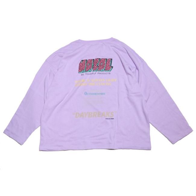 HEMP LONG SLEEVE TEE WIDE PRINTED DAYBREAKS