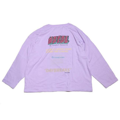 HEMP LONG SLEEVE TEE WIDE PRINTED DAYBREAKS