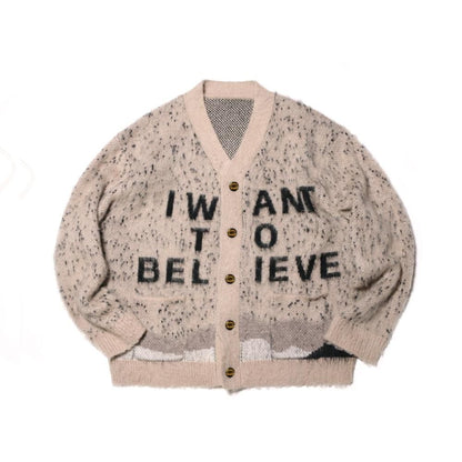 I WANT TO BELIEVE KNIT CARDIGAN