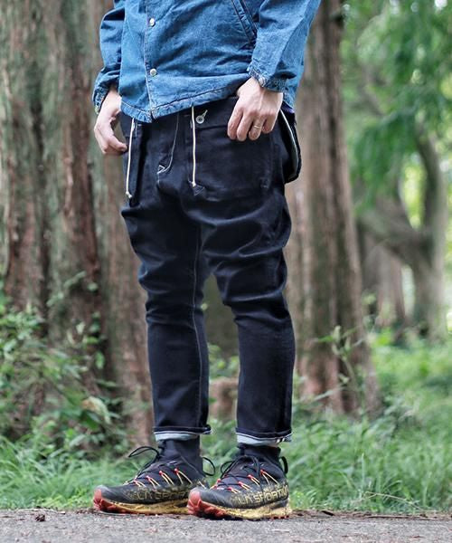 G55Sarouel Flap Denim Pants -ONE WASH-