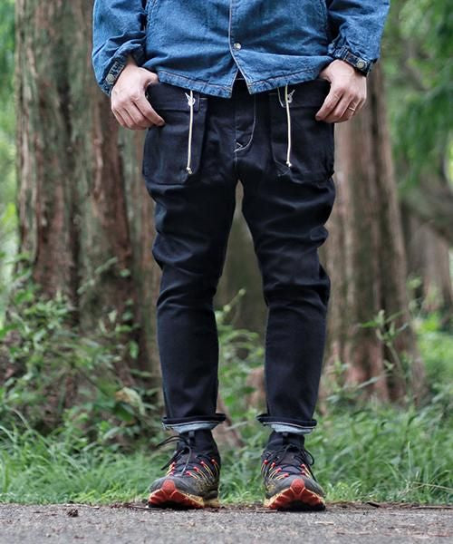 G55Sarouel Flap Denim Pants -ONE WASH-