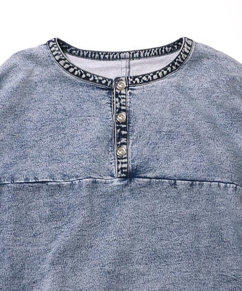 WIDE SPREAD DENIM SWEAT LONG HENRY
