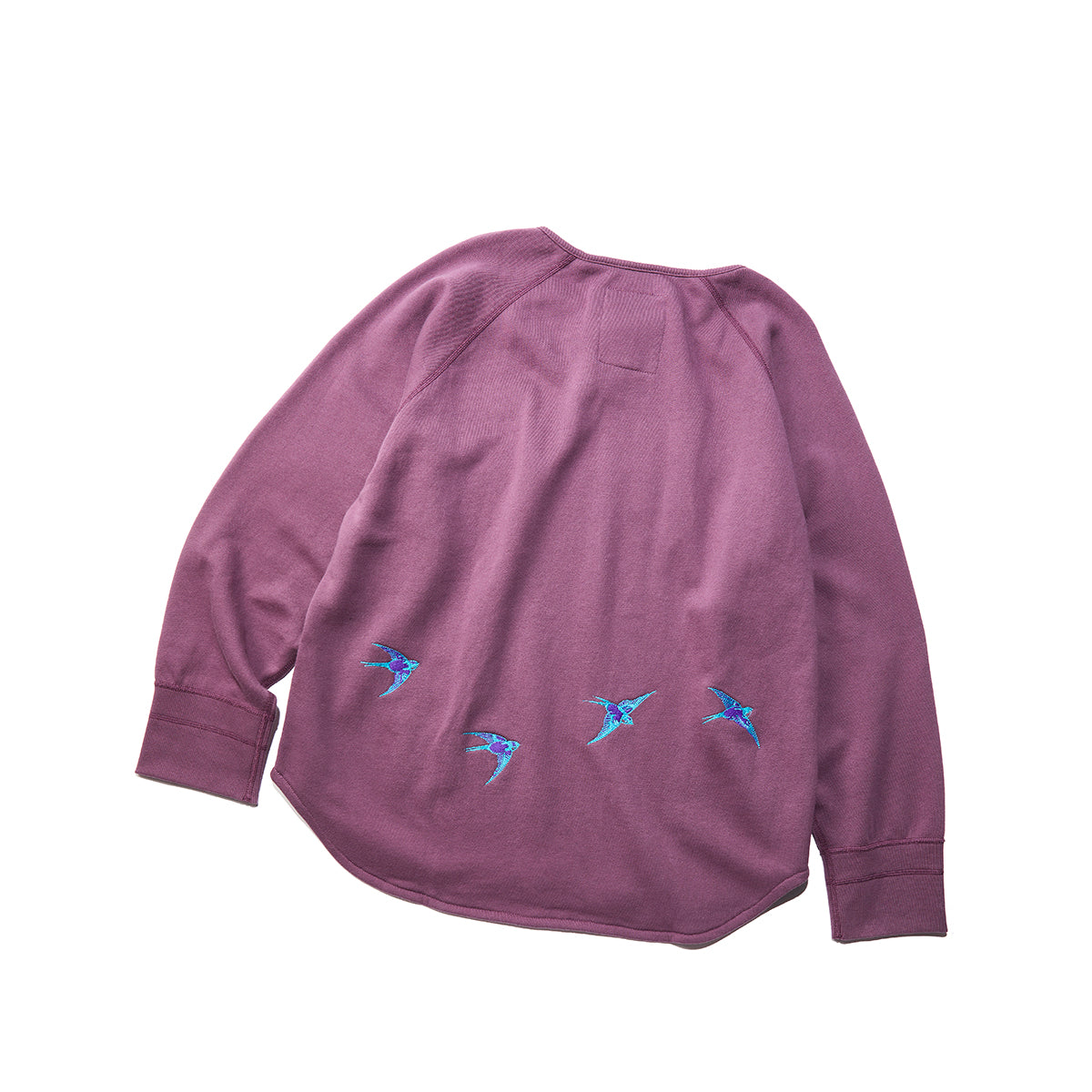 BRUSHED COTTON LONG SLEEVE HENLEY "LUCKY SWALLOW"