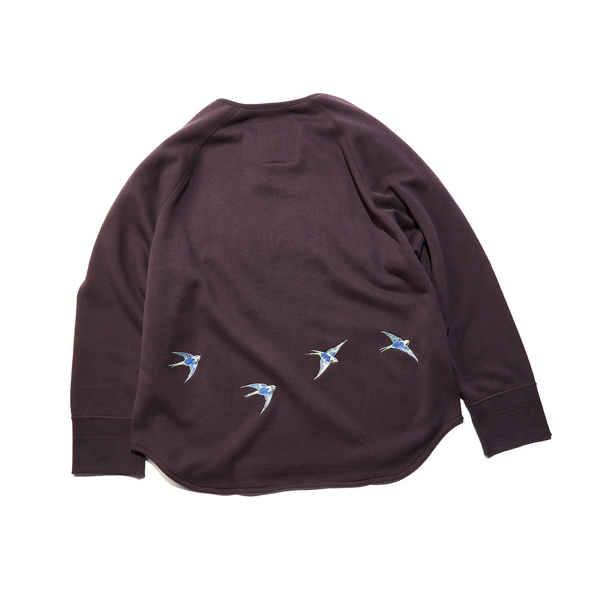 BRUSHED COTTON LONG SLEEVE HENLEY "LUCKY SWALLOW"
