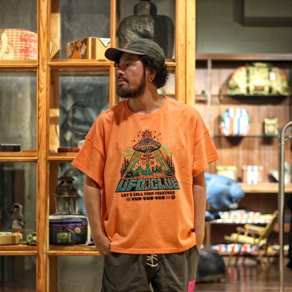 【HSH先行発売：10月中旬以降のお届け予定】GRINDLODGE x ND HEMP WIDE TEE UFO CLUB ver.5