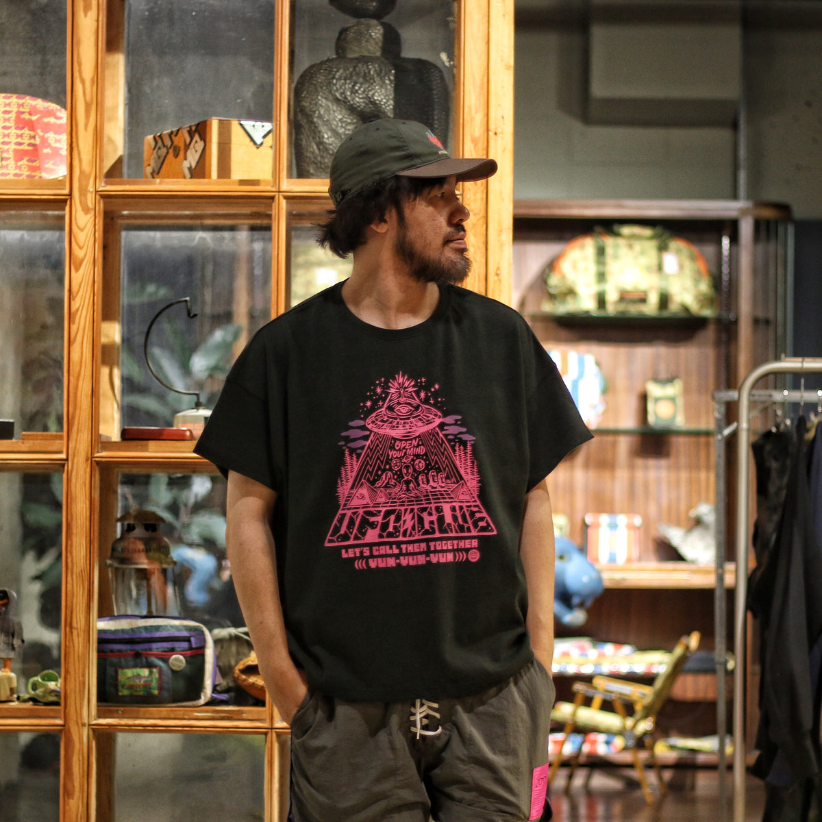 【HSH先行発売：10月中旬以降のお届け予定】GRINDLODGE x ND HEMP WIDE TEE UFO CLUB ver.5