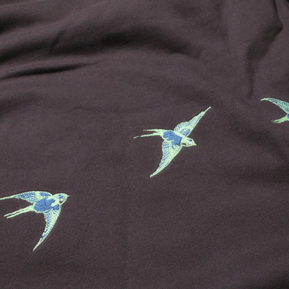 BRUSHED COTTON LONG SLEEVE HENLEY "LUCKY SWALLOW"