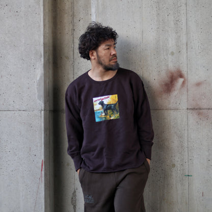 BRUSHED COTTON LONG SLEEVE CREW "Lil Guardian"