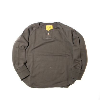 BRUSHED COTTON LONG SLEEVE HENLEY "LUCKY SWALLOW"