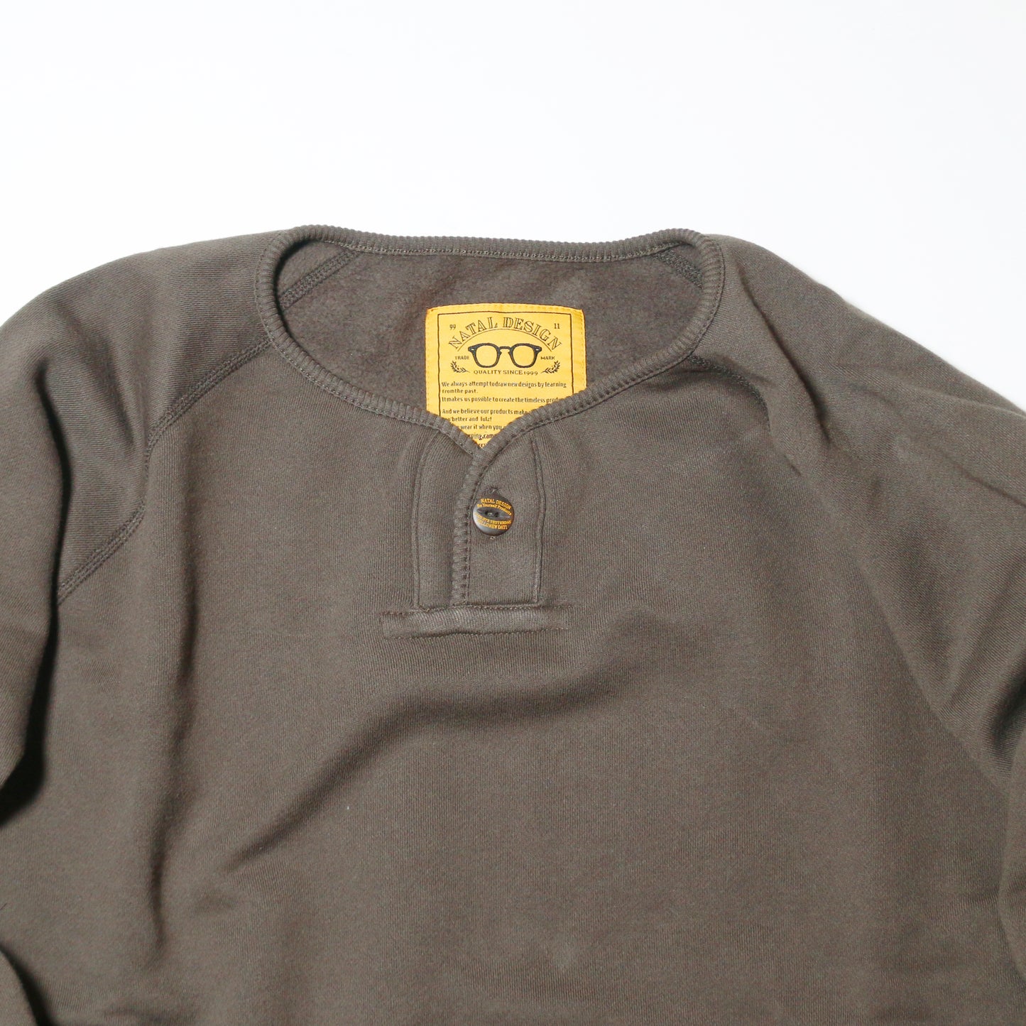 BRUSHED COTTON LONG SLEEVE HENLEY "LUCKY SWALLOW"