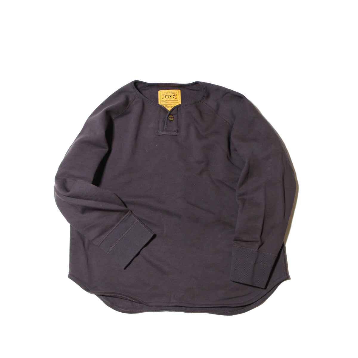 BRUSHED COTTON LONG SLEEVE HENLEY "LUCKY SWALLOW"