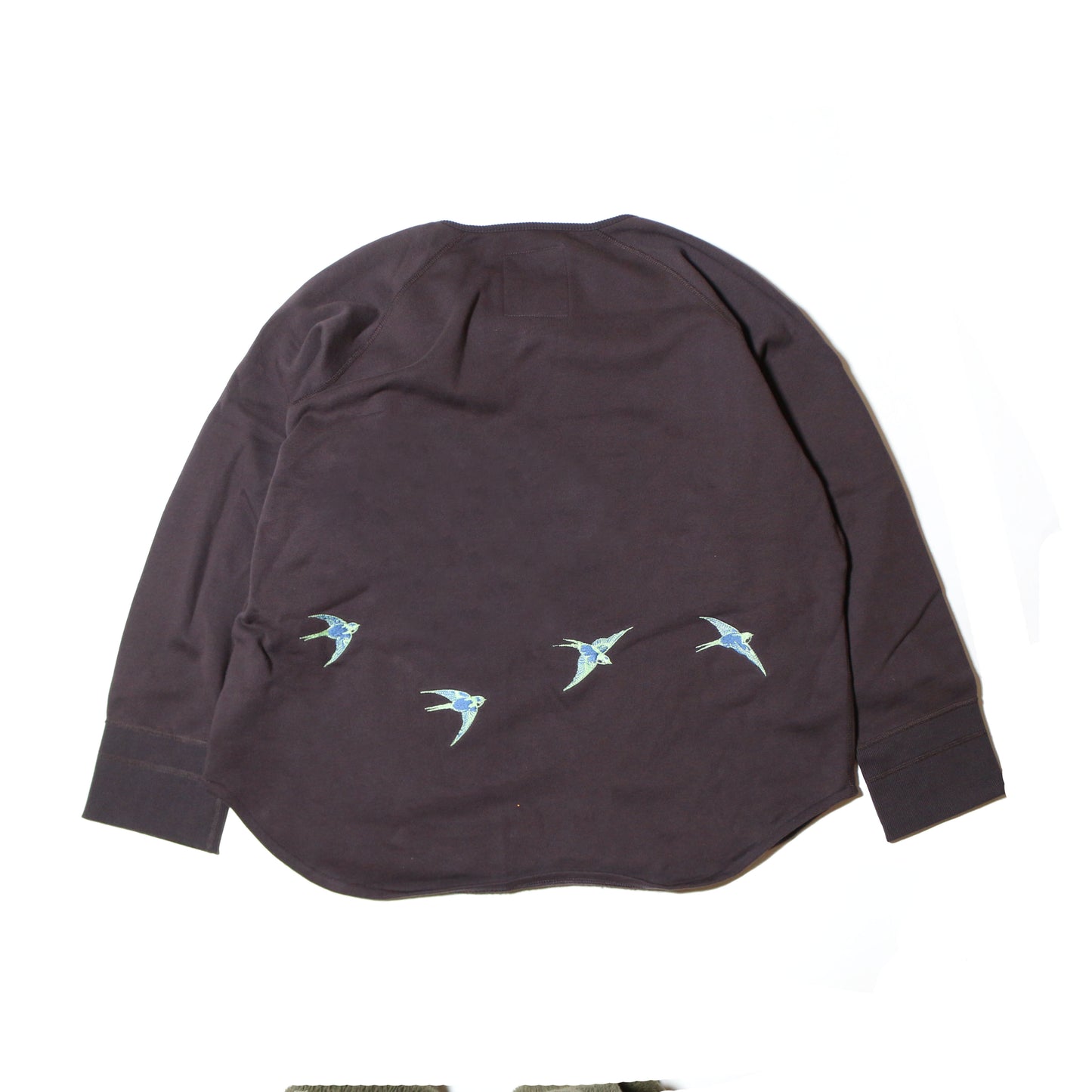 BRUSHED COTTON LONG SLEEVE HENLEY "LUCKY SWALLOW"