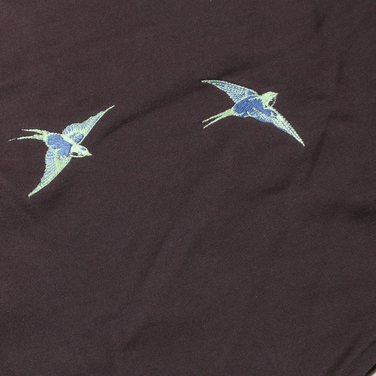 BRUSHED COTTON LONG SLEEVE HENLEY "LUCKY SWALLOW"