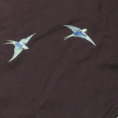 BRUSHED COTTON LONG SLEEVE HENLEY "LUCKY SWALLOW"