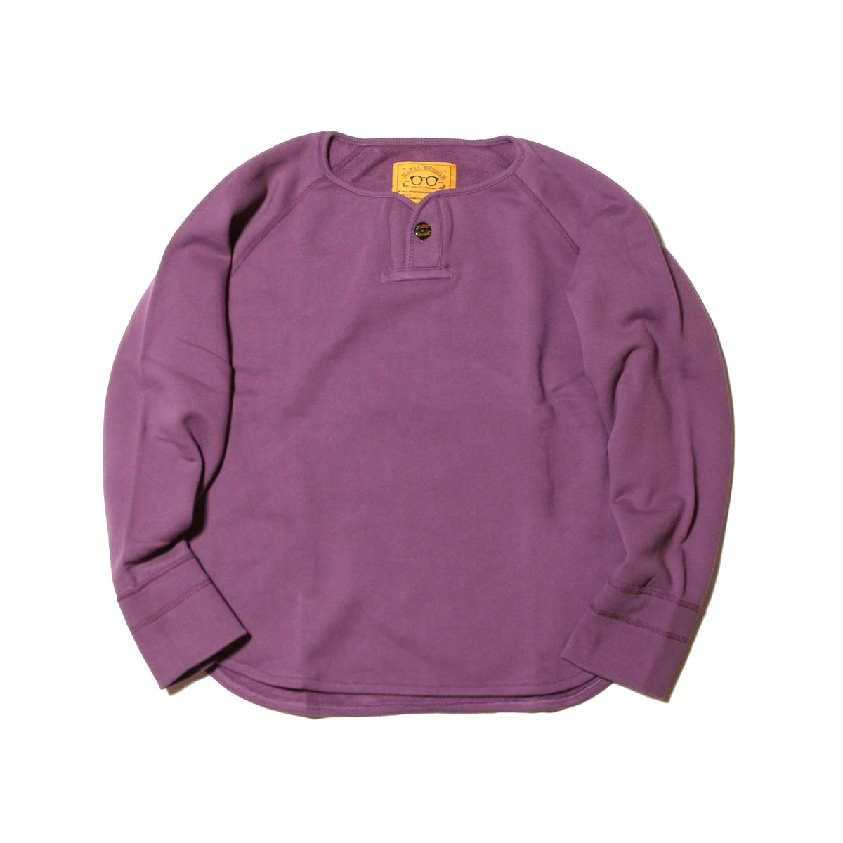 BRUSHED COTTON LONG SLEEVE HENLEY "LUCKY SWALLOW"