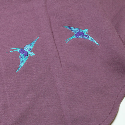 BRUSHED COTTON LONG SLEEVE HENLEY "LUCKY SWALLOW"