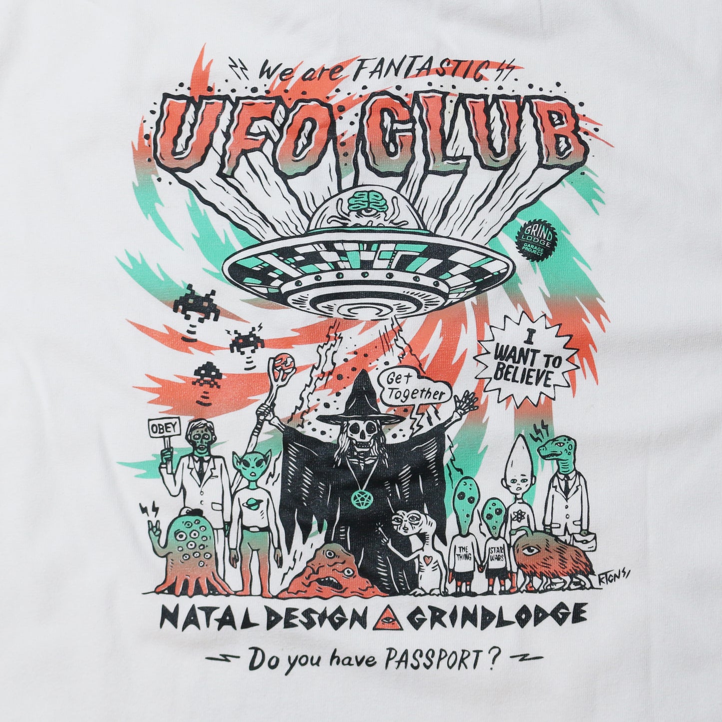 GRINDLODGE × NATAL DESIGN HEMP WIDE TEE UFO CLUB ver.4 GRADATION