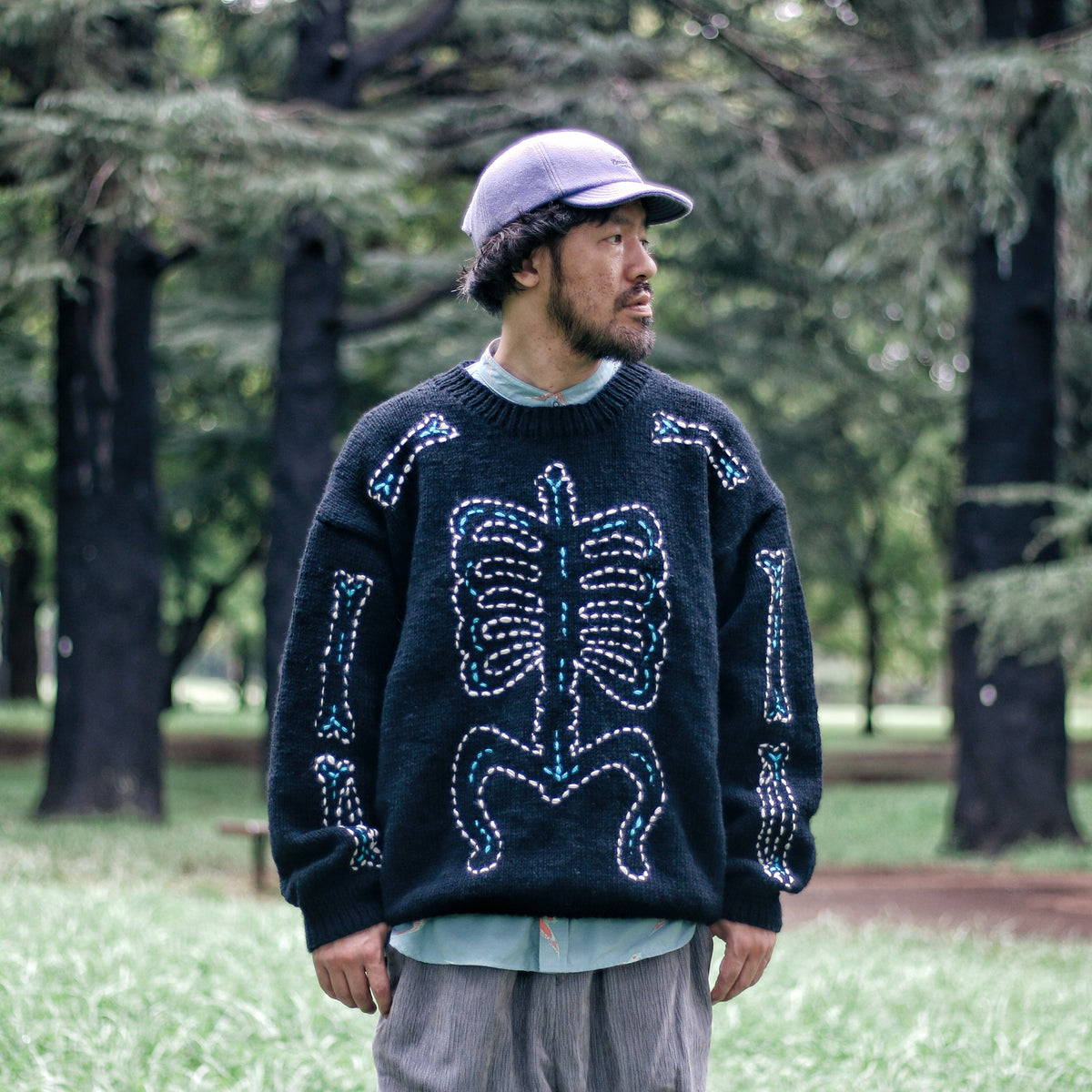【予約商品：12月中旬以降のお届け予定】OTAKARA NYC x ND BONE KNIT SWEATER